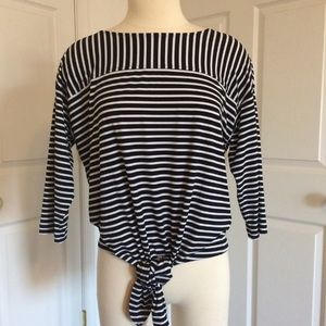 Chico's size 1 tie-front striped top